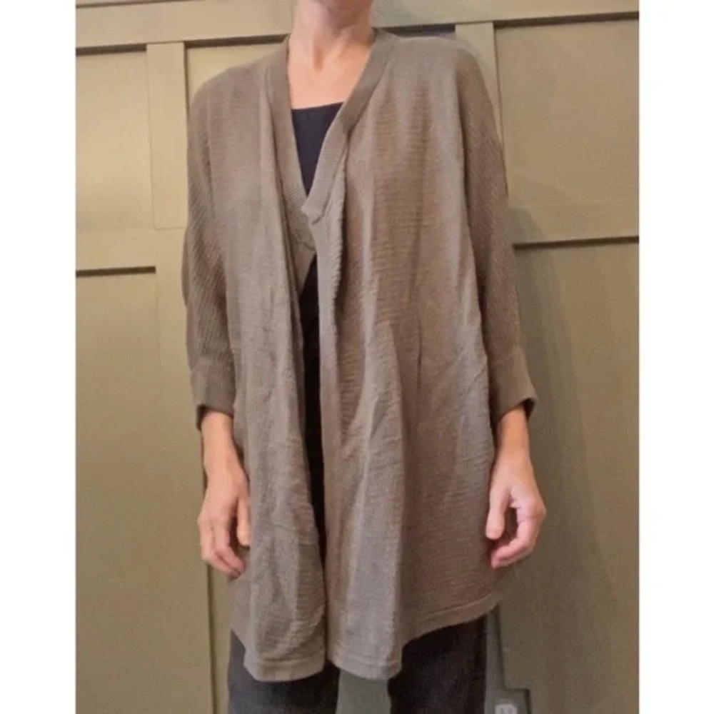 Madewell Seabank Cardigan Sweater Draped Open Front Taupe Size Medium